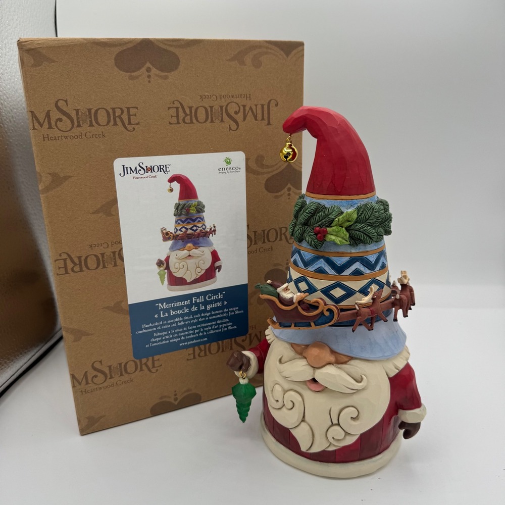 Jim Shore Heartwood Creek Merriment Full Circle Rotating Sleigh Gnome 6012955